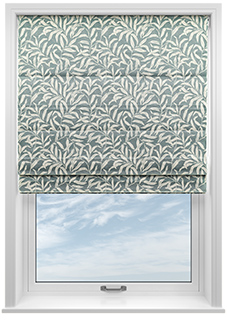 Trailing Vines, Victorian Blue - Roman Blind